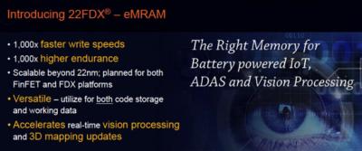 Global Foundries 22nm eMRAM slide